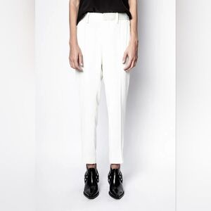 ZADIG & VOLTAIRE Panda Crepe Pants Ecru M 38